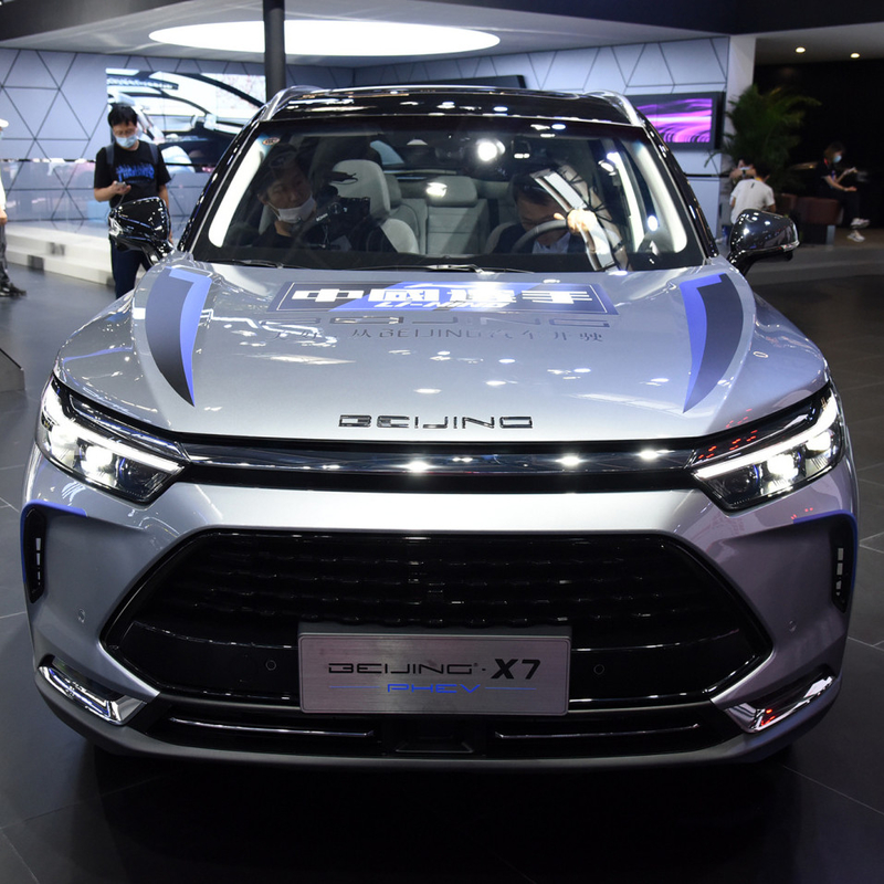 124KW Total Motor Power Baic Beijing X7 PHEV Plug in Hybrid SUV Car with Left Drive